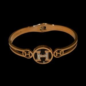 Gold Bracelet with H Logo